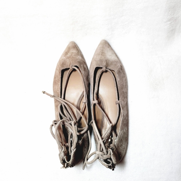 VINCE CAMUTO LEATHER FLATS ANKLE TIE New SIZE 7.5 - Picture 3 of 6